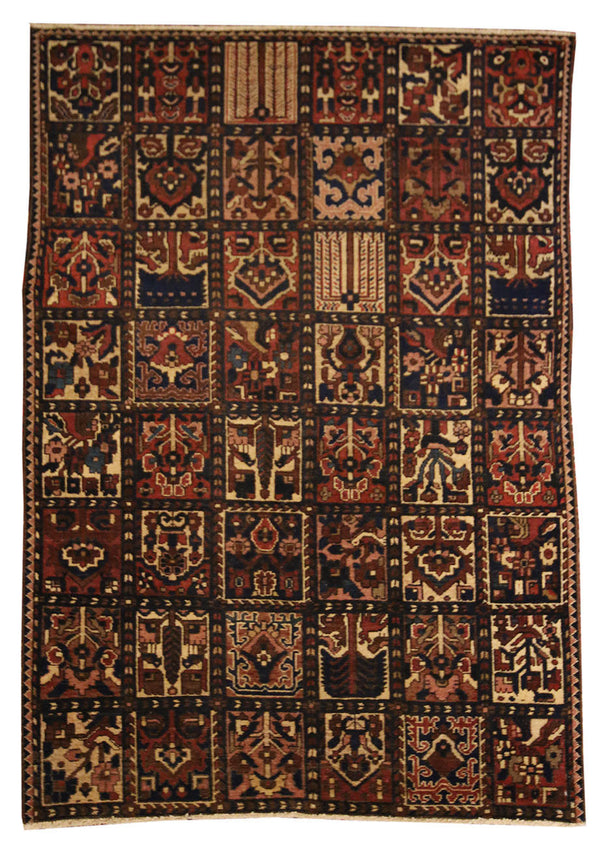 4.9x6.9 Antique Persian Bakhtiari - Main Street Oriental Rugs
